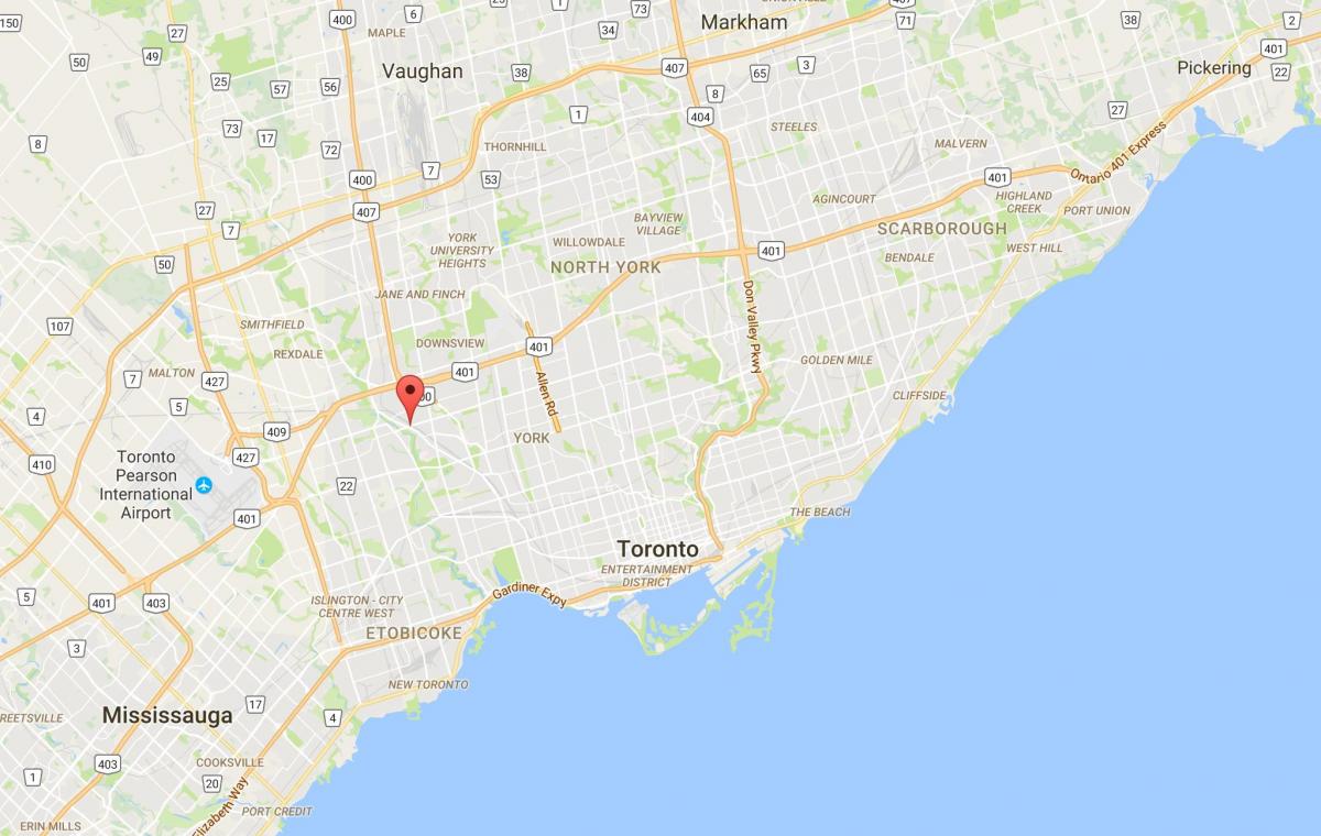 Mapa de Weston distrito de Toronto