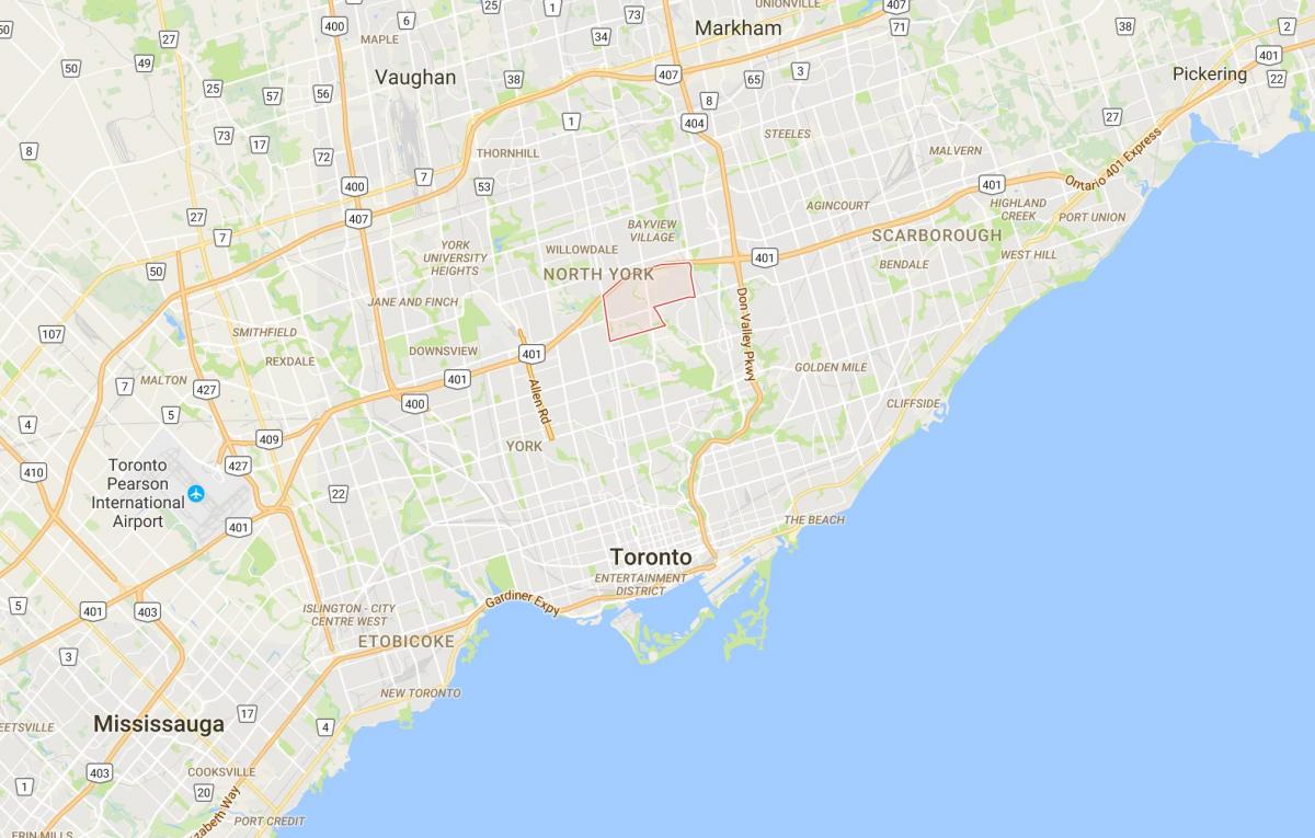 Mapa de York Mills distrito de Toronto