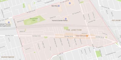 Mapa do Entroncamento do bairro de Toronto
