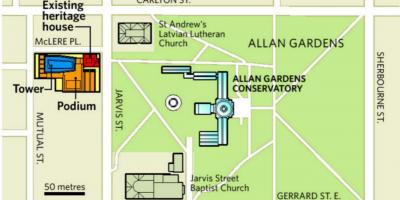 Mapa de Allan Gardens Toronto