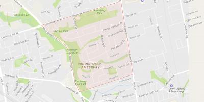 Mapa de Amesbury bairro de Toronto