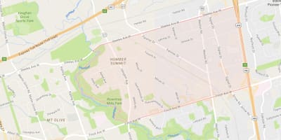 Mapa de Humber Cimeira bairro de Toronto