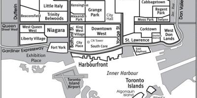 Mapa do Bairro ao Sul do Núcleo de Toronto