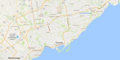 Mapa de Bayview Madeiras – Steeles distrito de Toronto
