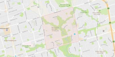 Mapa de Bayview Madeiras – Steeles bairro de Toronto