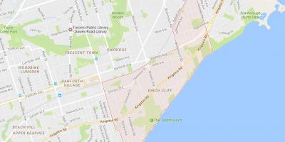 Mapa de Bétula Penhasco bairro de Toronto