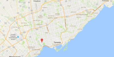 Mapa da Bloor West Village, bairro de Toronto