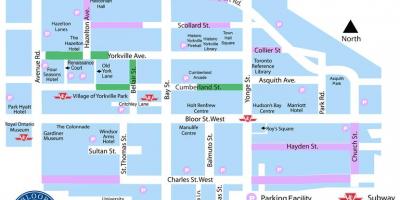 Mapa da Bloor Yorkville estacionamento