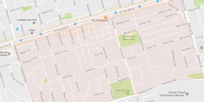 Mapa de Bracondale Hill bairro de Toronto
