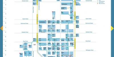 Mapa do Caminho de Distrito Financeiro de Toronto