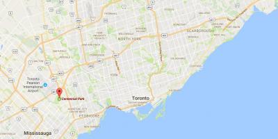 Mapa da Centennial Park district de Toronto