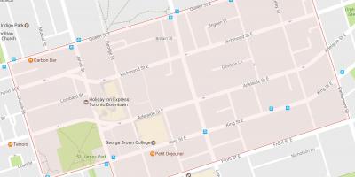 Mapa da Cidade Velha, bairro de Toronto