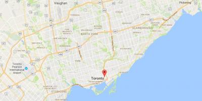 Mapa de Corktown distrito de Toronto