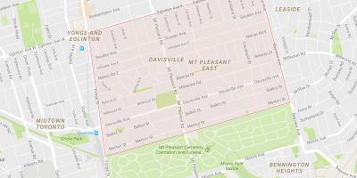 Mapa de Davisville Aldeia bairro de Toronto