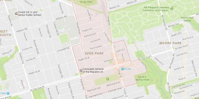 Mapa de Deer Park bairro de Toronto