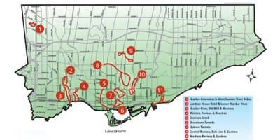 Mapa da descoberta de pé Toronto