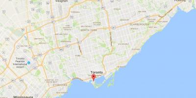 Mapa do distrito de Ilhas de Toronto district de Toronto