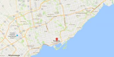 Mapa do Distrito Financeiro do distrito de Toronto