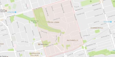 Mapa do Sul da Colina do bairro de Toronto
