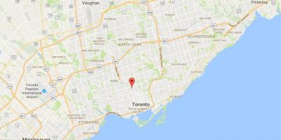 Mapa do Sul da Colina distrito de Toronto