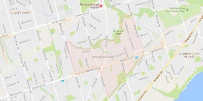 Mapa de Eglinton Leste bairro de Toronto