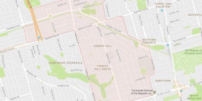Mapa de Forest Hill bairro de Toronto