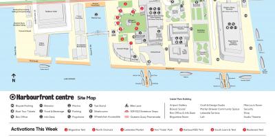 Mapa do Harbourfront centre, parque de estacionamento