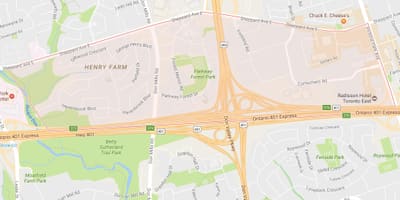 Mapa de Henry Farm bairro de Toronto