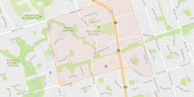 Mapa de Hillcrest Aldeia bairro de Toronto