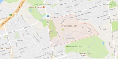 Mapa de Hoggs Oco bairro de Toronto