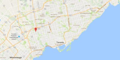 Mapa de Humber Alturas – Westmount distrito de Toronto