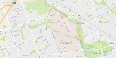 Mapa de Humber Alturas – Westmount bairro de Toronto