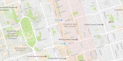 Mapa da Igreja e Wellesley bairro de Toronto