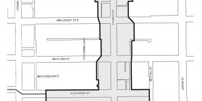 Mapa da Igreja-Wellesley Aldeia de Melhoria de negócios, Área de Toronto