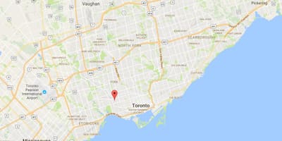 Mapa da Junção Triângulo distrito de Toronto