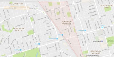 Mapa da Junção Triângulo bairro de Toronto