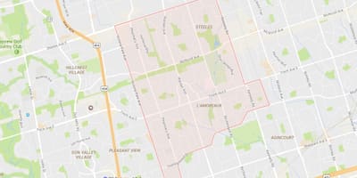 Mapa de L'Amoreaux bairro de Toronto