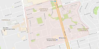 Mapa de Lawrence Alturas bairro de Toronto