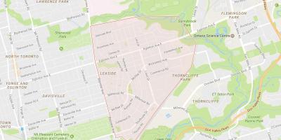 Mapa de Leaside bairro de Toronto
