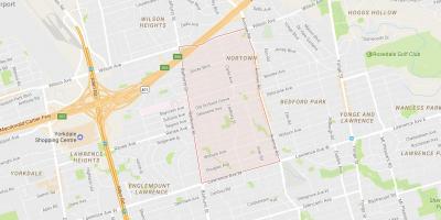 Mapa de Ledbury Parque bairro de Toronto