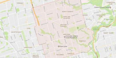 Mapa do bairro de Midtown Toronto
