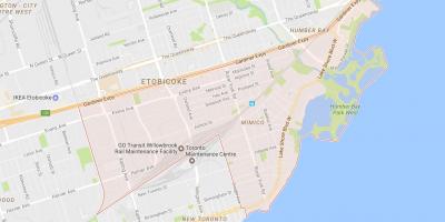 Mapa do Mimico bairro de Toronto