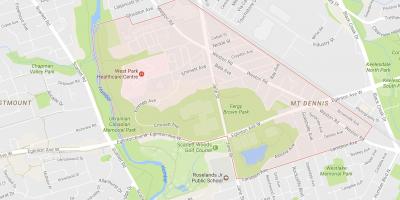 Mapa de Mount Dennis bairro de Toronto