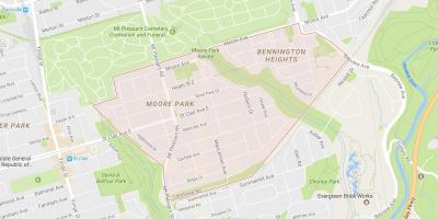 Mapa de Moore Park bairro de Toronto
