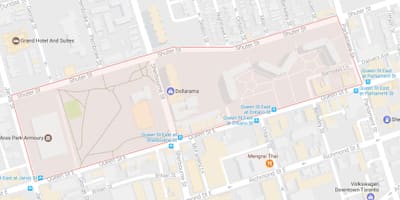 Mapa de Musgo Parque bairro de Toronto