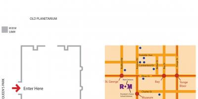 Mapa do Museu Real de Ontário estacionamento