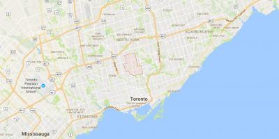 Mapa do Norte do distrito de Toronto