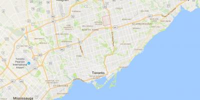 Mapa de Don Valley Aldeia do distrito de Toronto