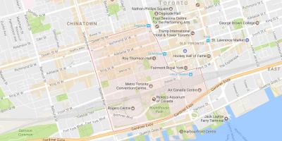 Mapa do Distrito de Entretenimento bairro de Toronto