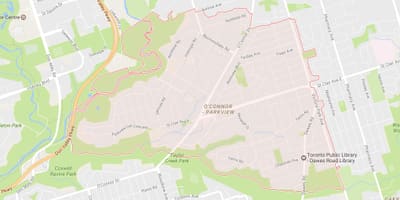 Mapa da Amarra Caminho do bairro de Toronto